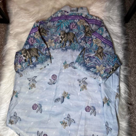 ✨20% Off Sale✨Separate Issue Blue/Purple Funky Tiger W22 Button Down Shirt - Picture 5 of 7